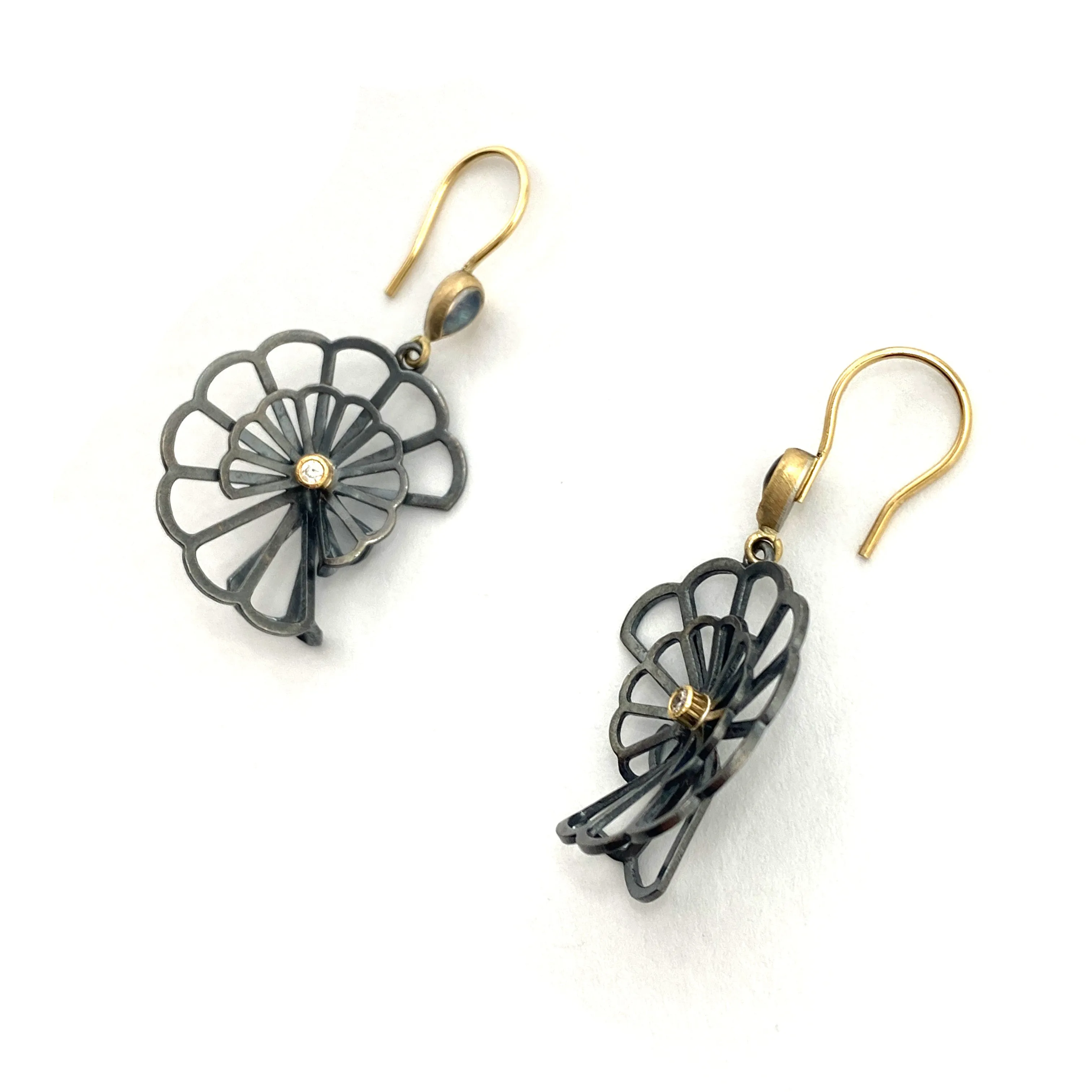 Moonstone Double Fold Anise Earrings