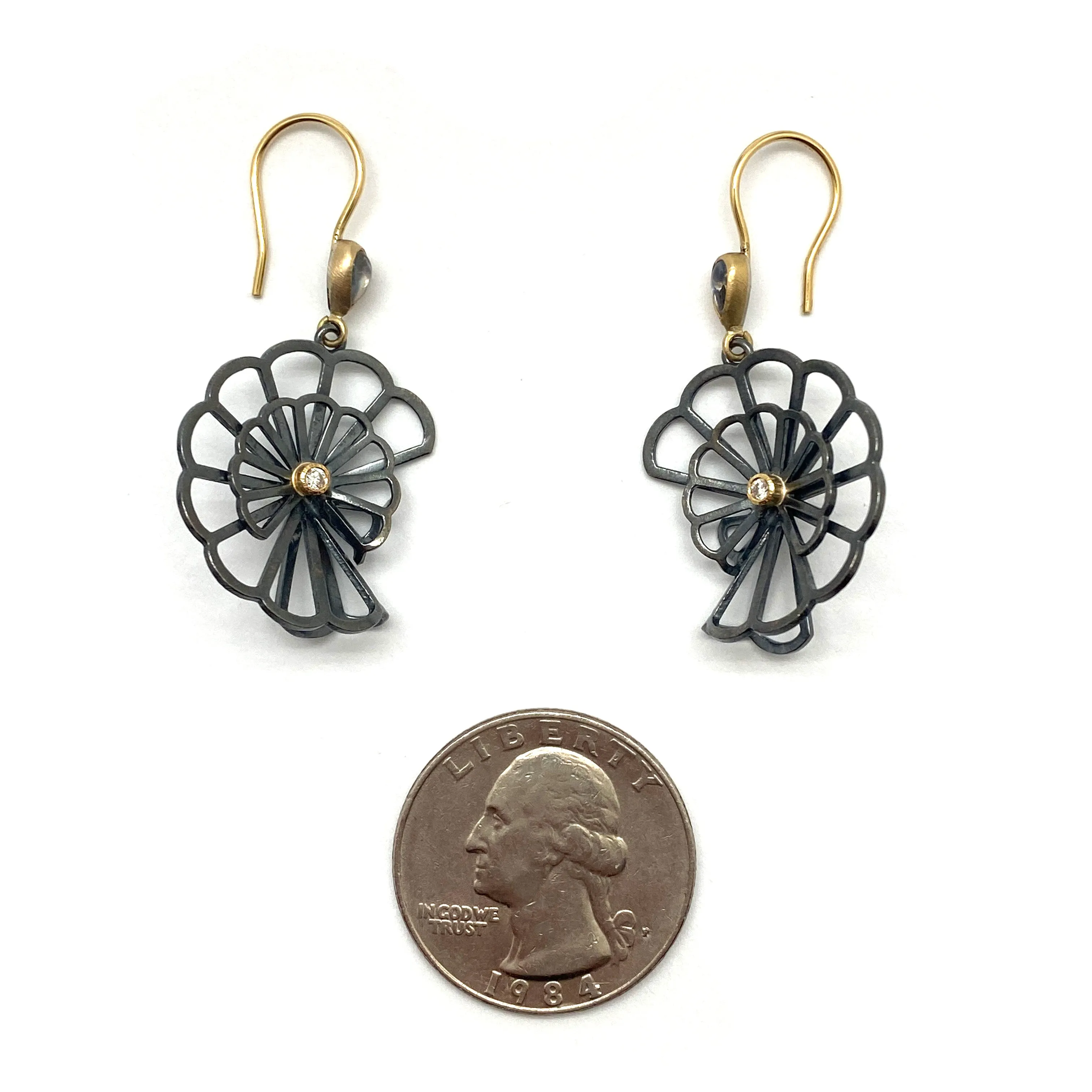 Moonstone Double Fold Anise Earrings