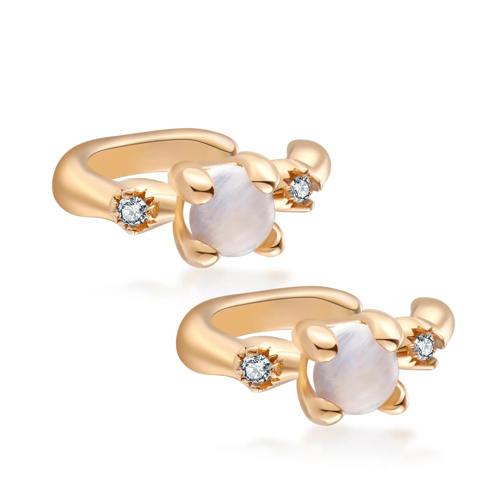 Moonstone Gold Ear Cuffs