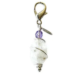 Moonstone Healing Dog Collar Charm Purple Pawmulet