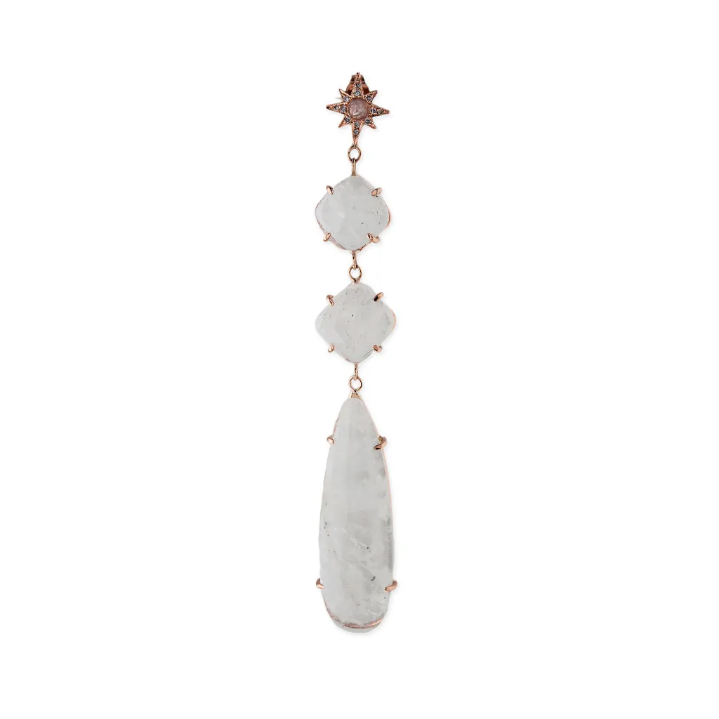 MOONSTONE SHINING STAR DROP EARRING