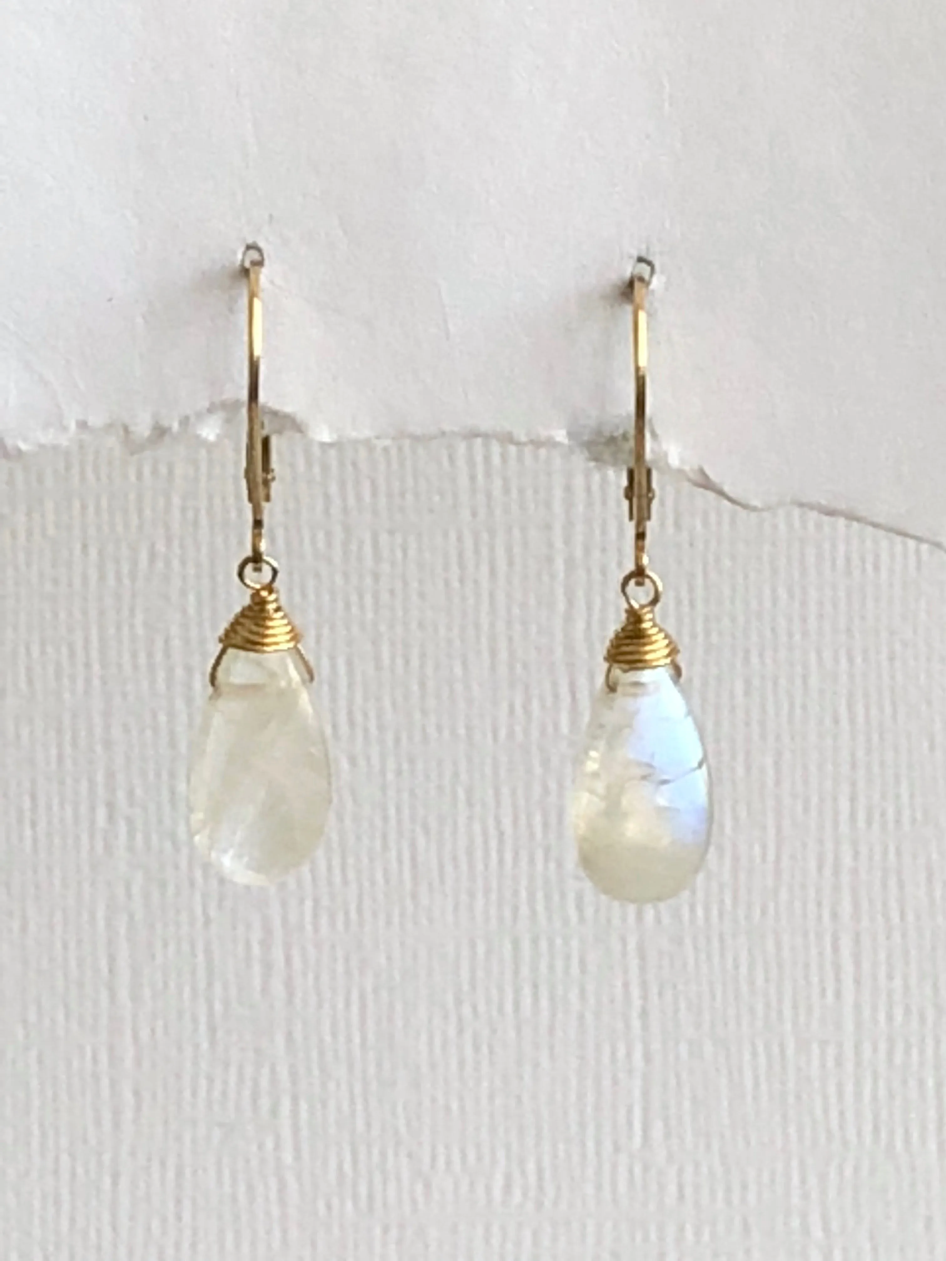 Moonstone small drop earrings