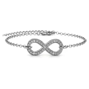 Morgan 18k White Gold Plated Crystal Infinity Bracelet