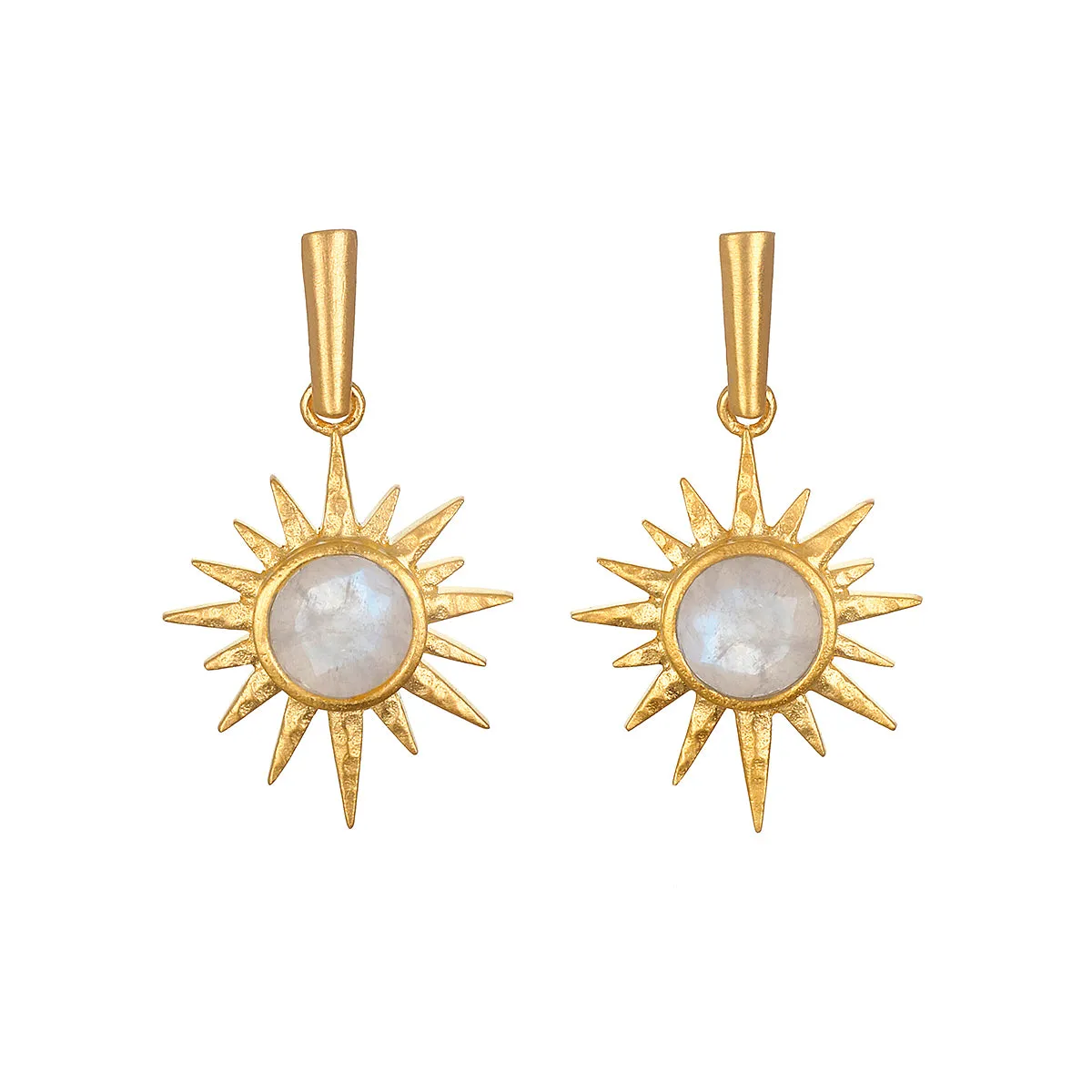 North Star Moonstone Starburst Earrings