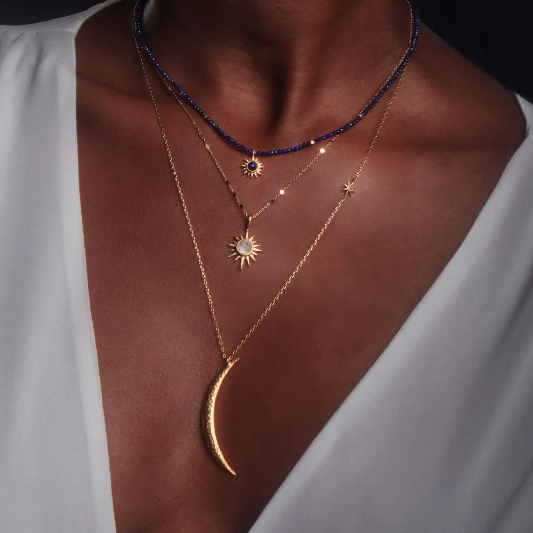 North Star Moonstone Starburst Necklace