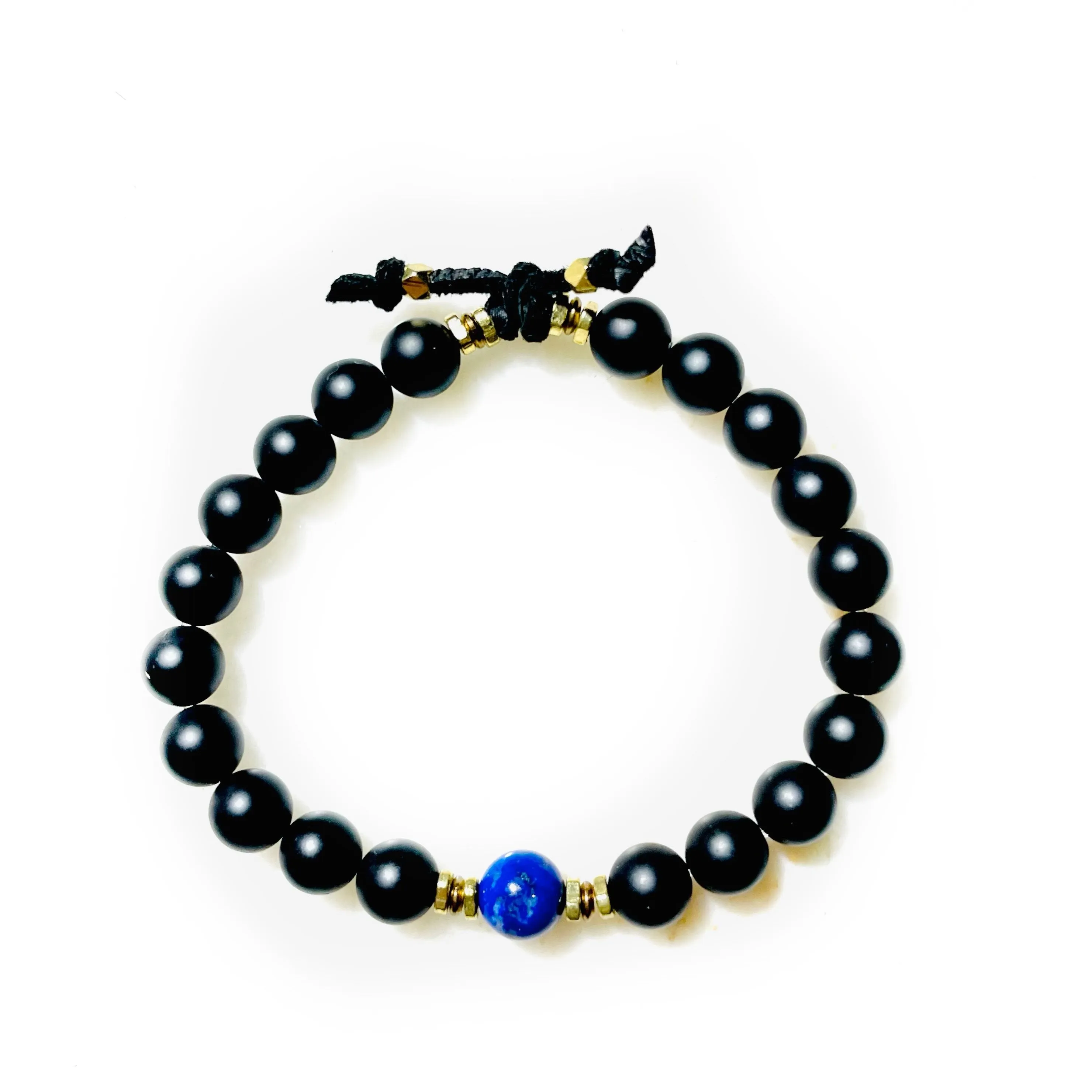 onyx lapis mens bracelet