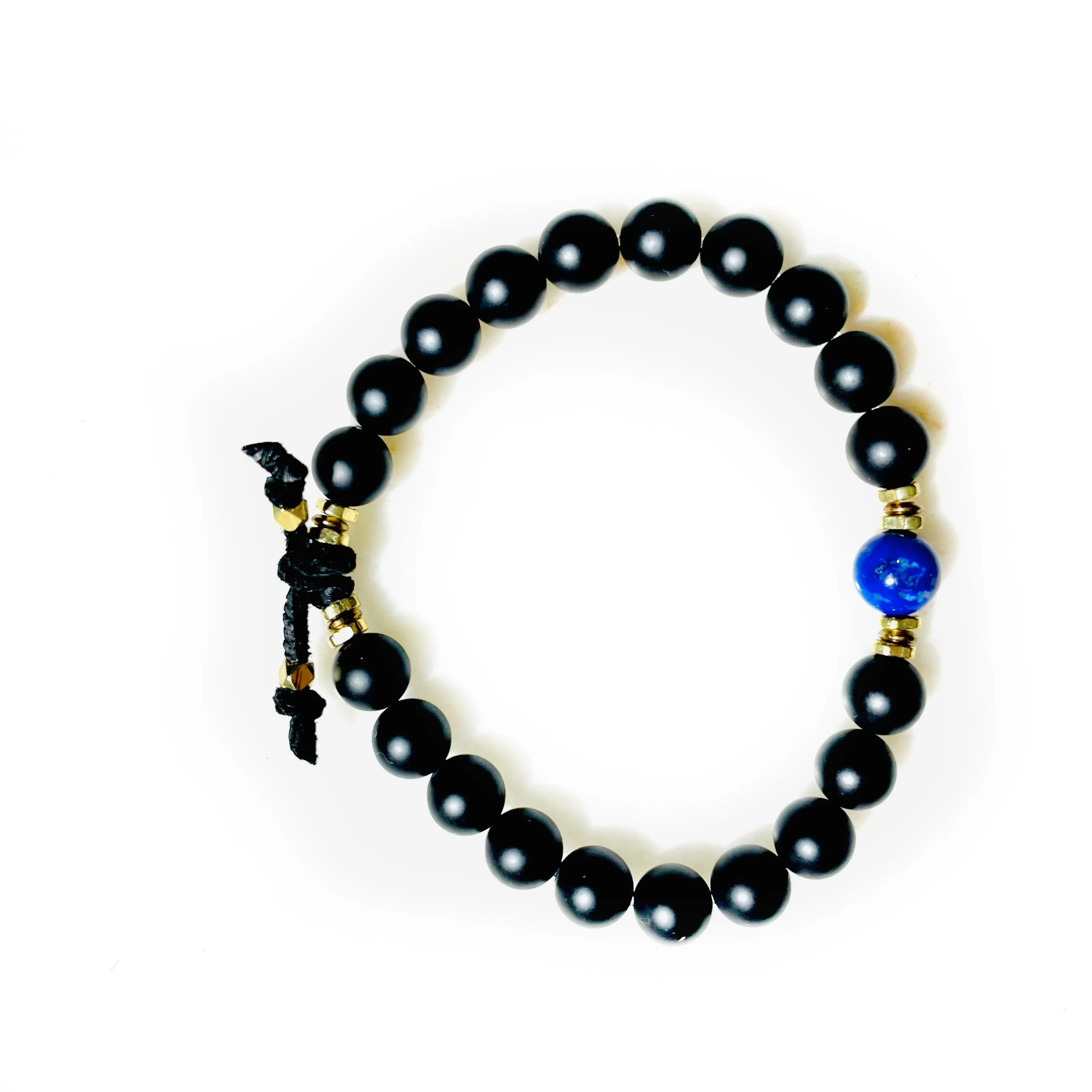 onyx lapis mens bracelet