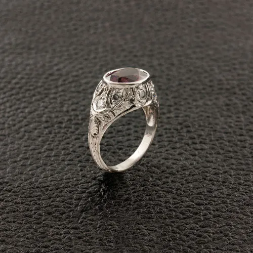 Oval Garnet Estate Ring