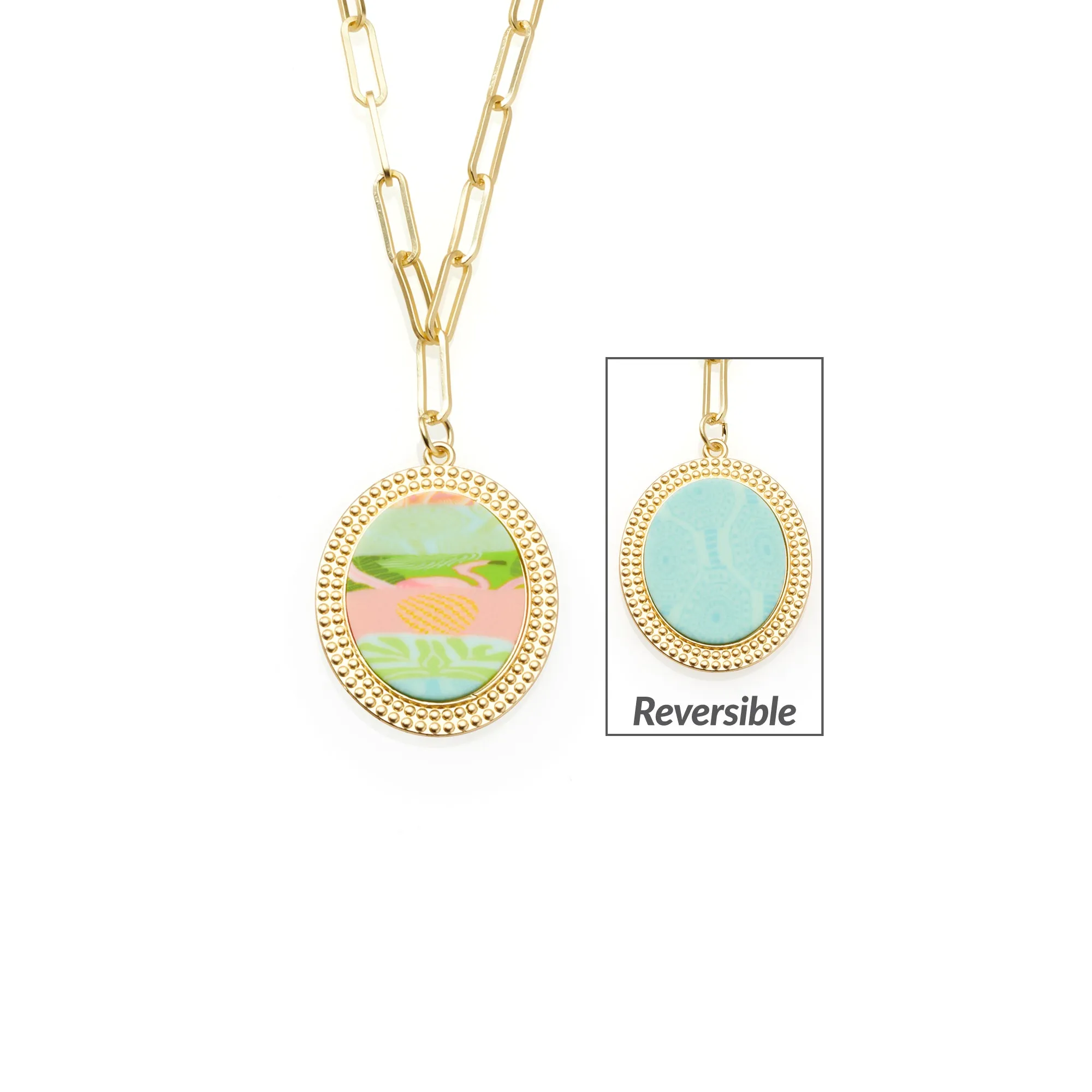 Palm Beach Reversible Link Medallion Necklace