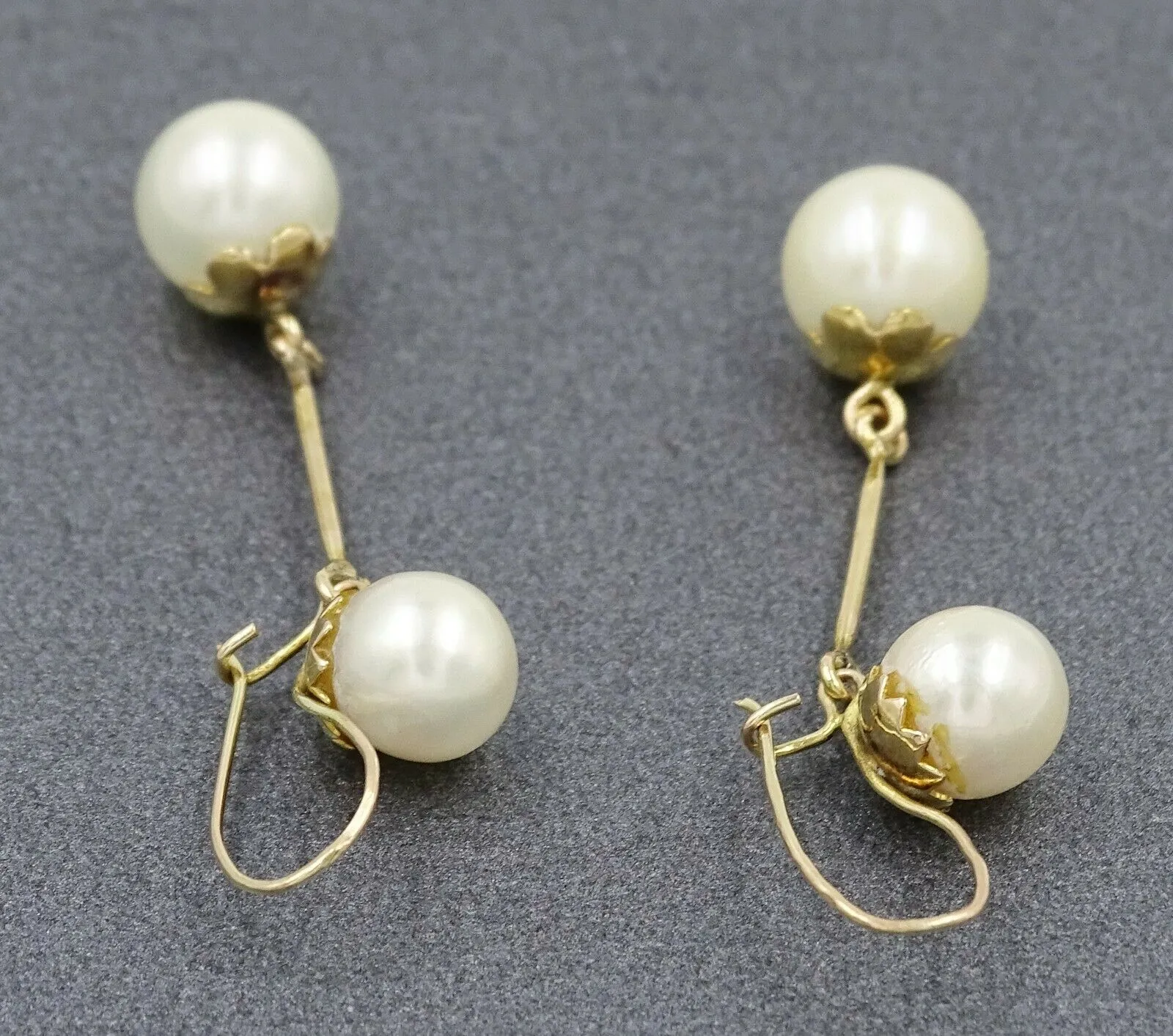 Pearl 9ct Yellow Gold Drop/Dangle Earrings