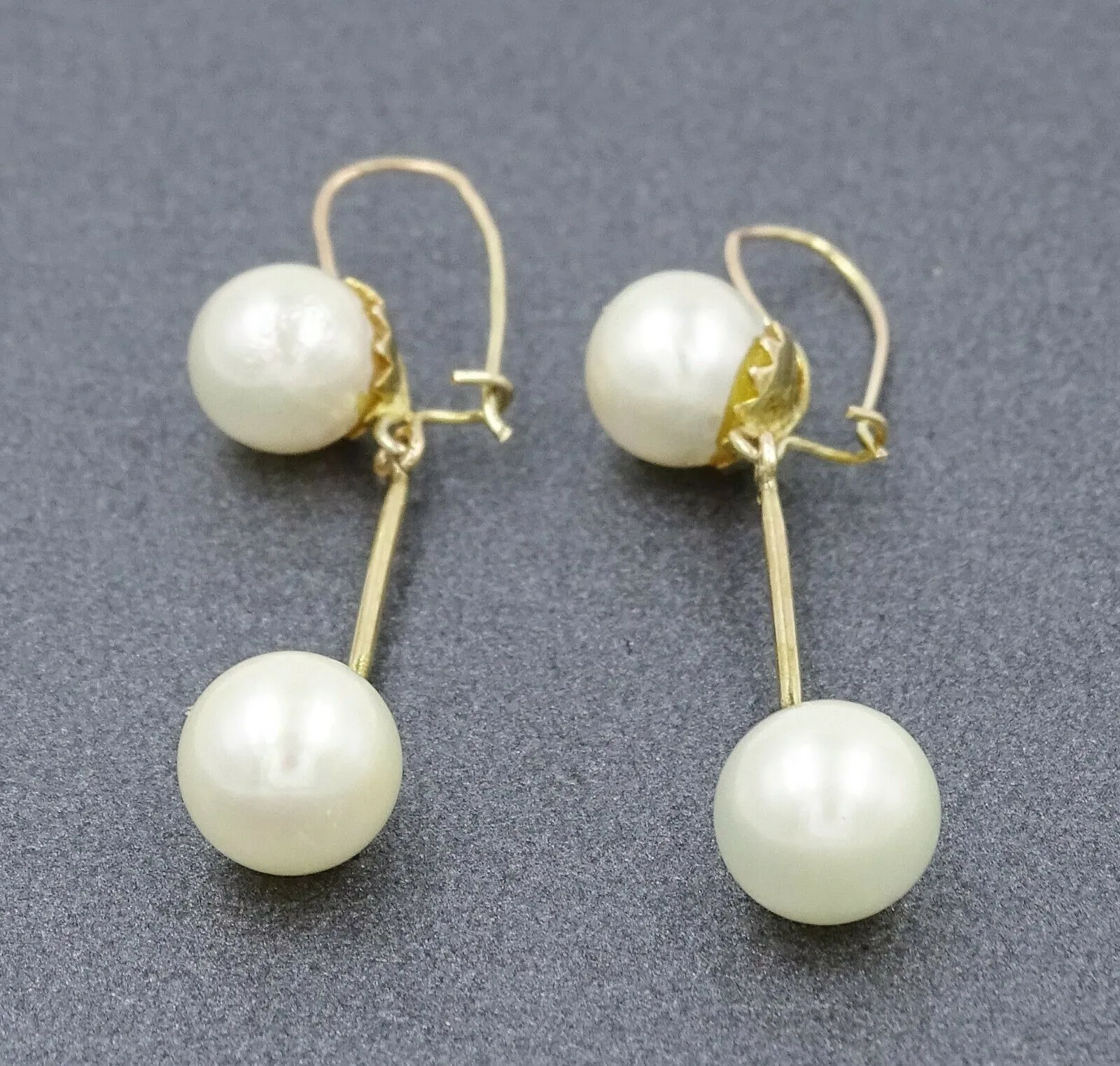 Pearl 9ct Yellow Gold Drop/Dangle Earrings