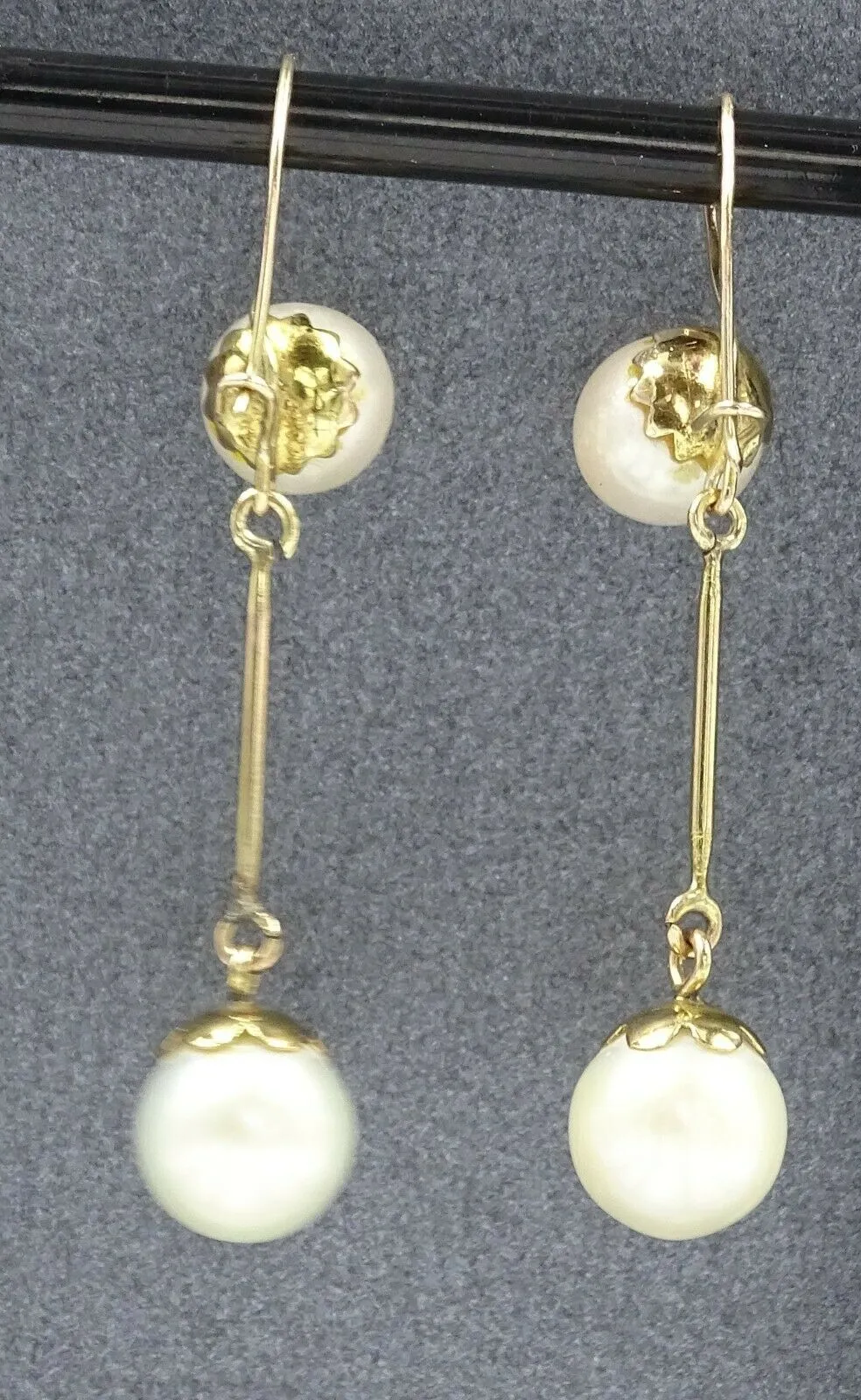 Pearl 9ct Yellow Gold Drop/Dangle Earrings