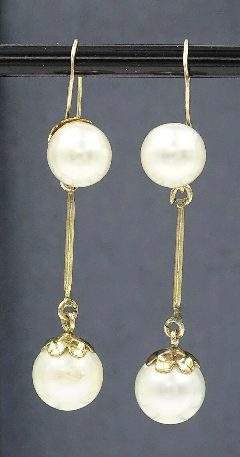 Pearl 9ct Yellow Gold Drop/Dangle Earrings