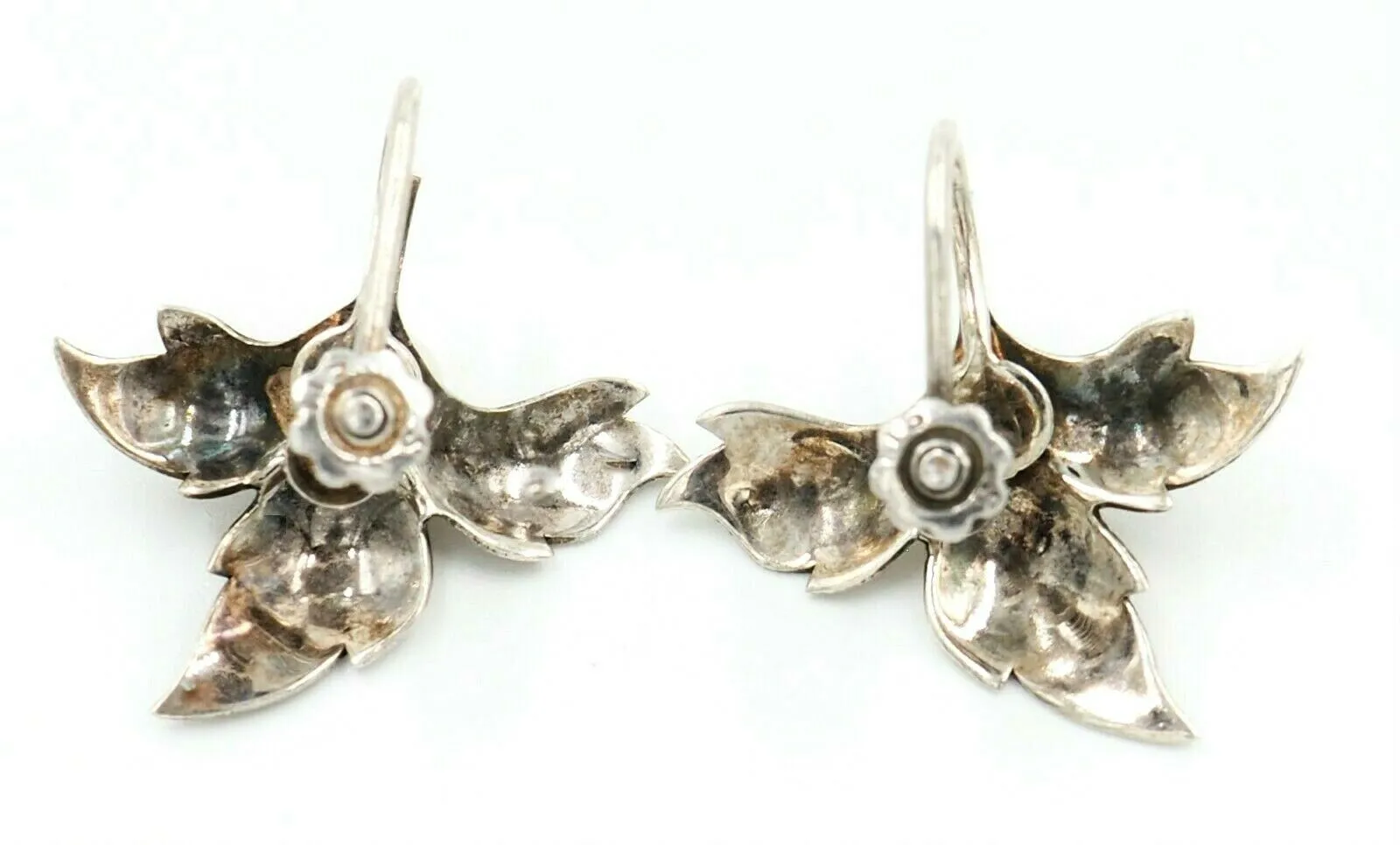 Pearl & Sterling Silver Screw Back Vintage Earrings Non-Pierced Ears