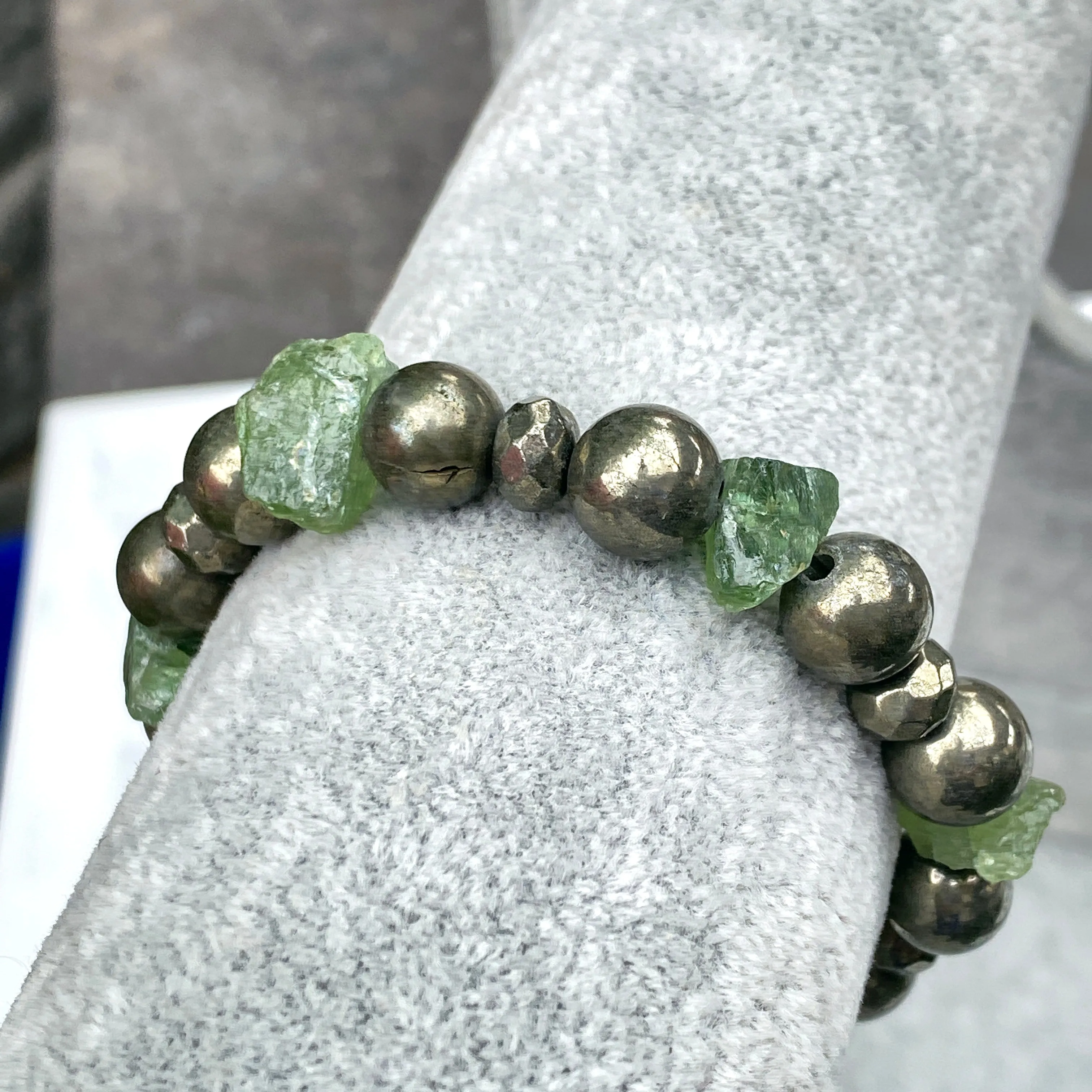 Peridot and Pyrite Bracelet