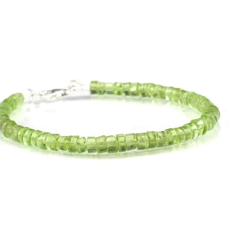 Peridot Faceted Bracelet with Sterling Silver Trigger Clasp