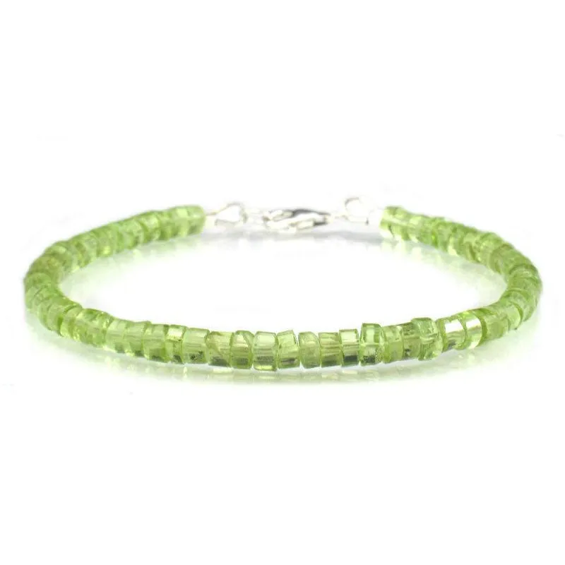 Peridot Faceted Bracelet with Sterling Silver Trigger Clasp