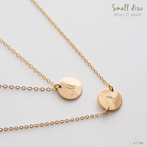 Personalized choker, Gold Choker, Initial Necklace, Small Circle Necklace, Coin Disc, Silver Choker, Gold Choker, Rose Gold Choker SN0019