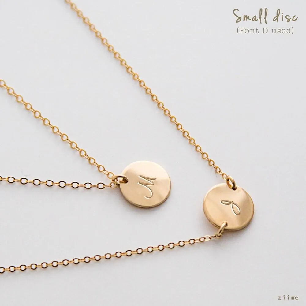 Personalized choker, Gold Choker, Initial Necklace, Small Circle Necklace, Coin Disc, Silver Choker, Gold Choker, Rose Gold Choker SN0019