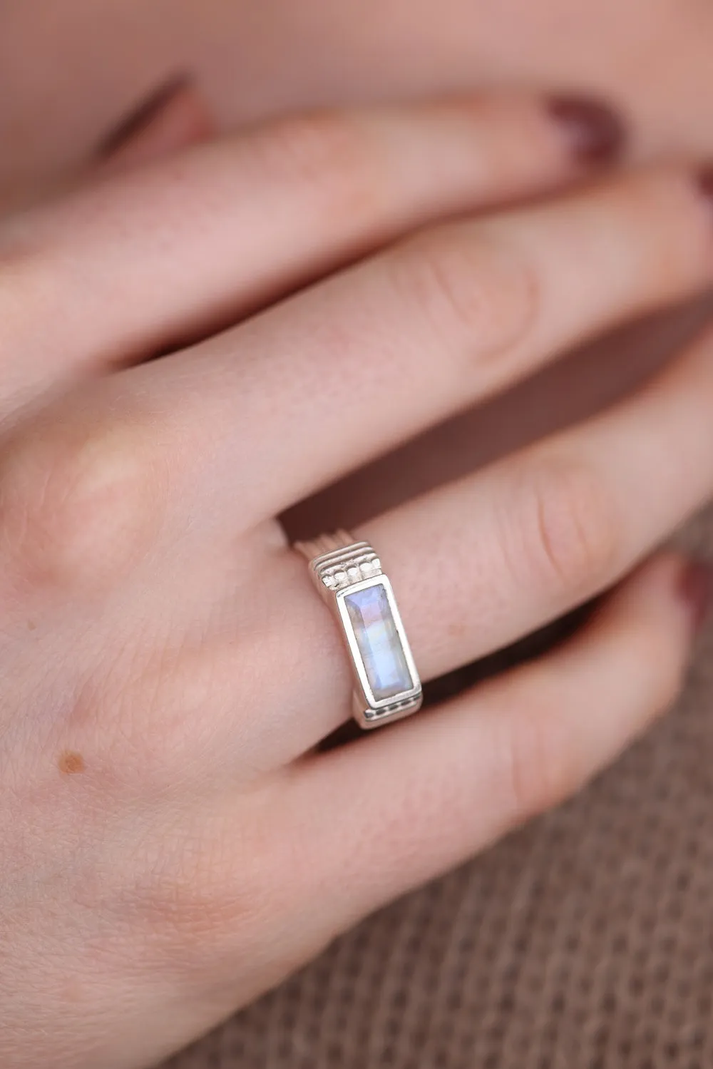 Phoebe Moonstone Silver Ring