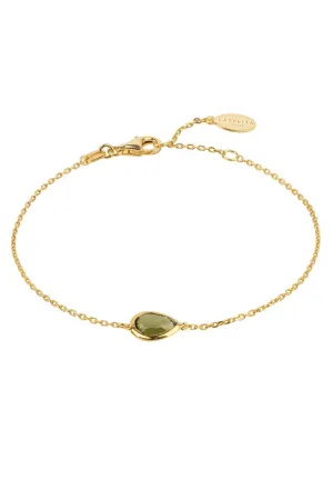 Pisa Mini Teardrop Bracelet Gold Peridot