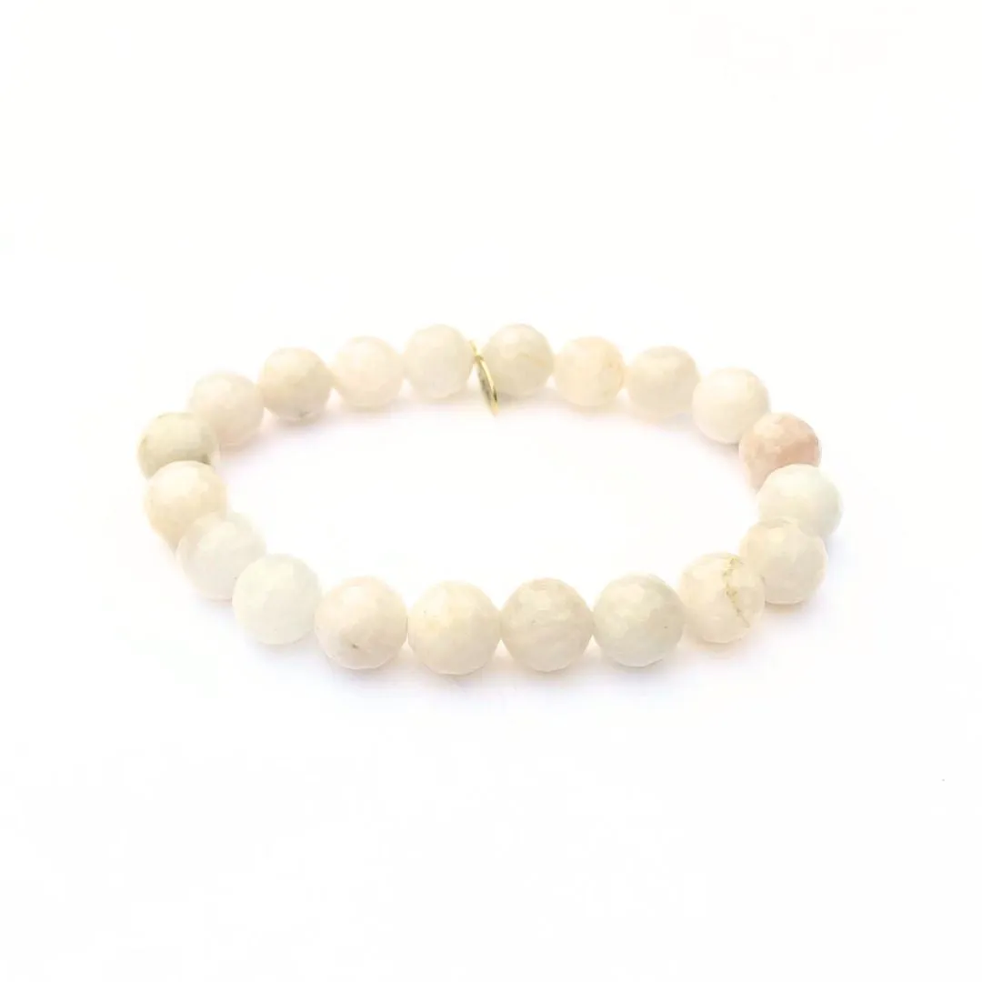 Polished White Moonstone Crystal Bracelet