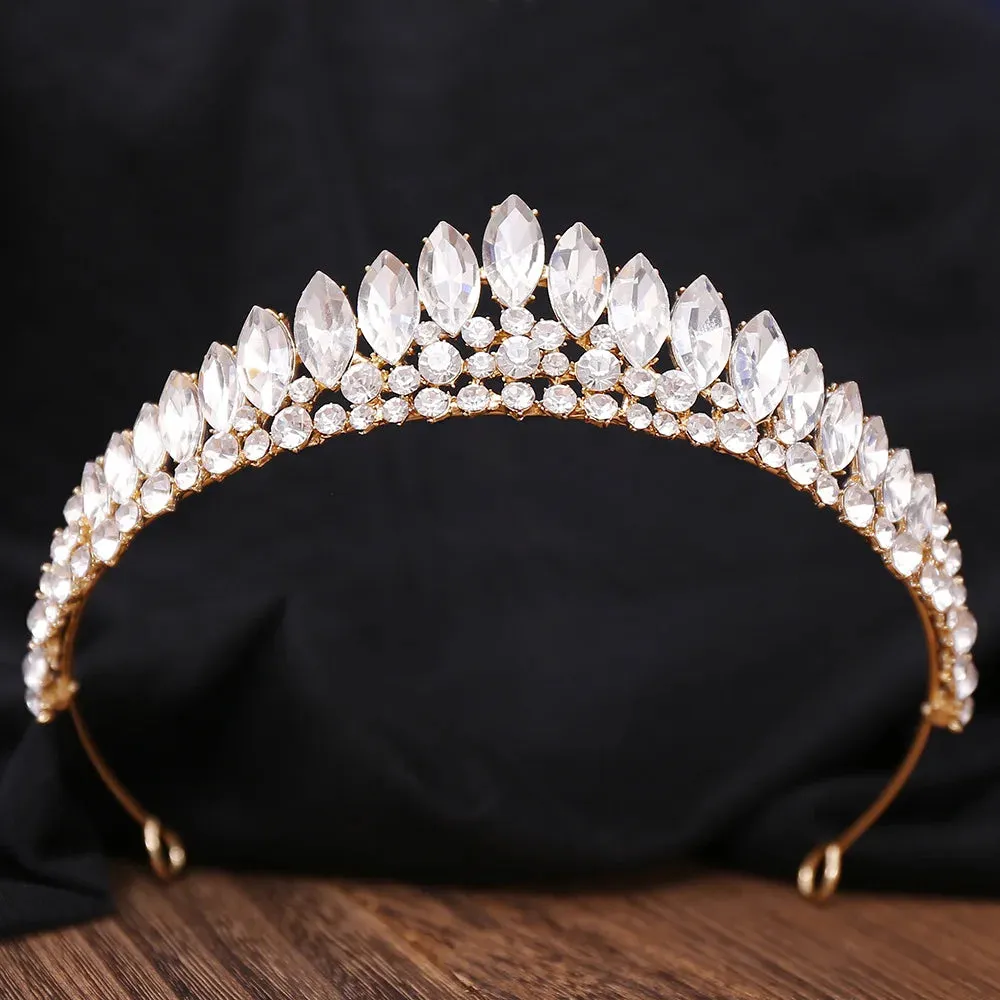 Princess Crystal Rhinestone Bridal Tiara Crown Wedding Pageant Hair Accessory