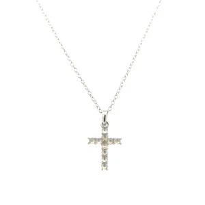 Rainbow Moonstone Cross Necklace