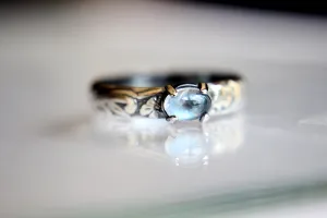 Rainbow Moonstone Ring, Floral Ring, Unique Design, Boho Ring, Oval Moonstone Ring, Moonstone Stacking Ring, Wide Band Ring, FMJ