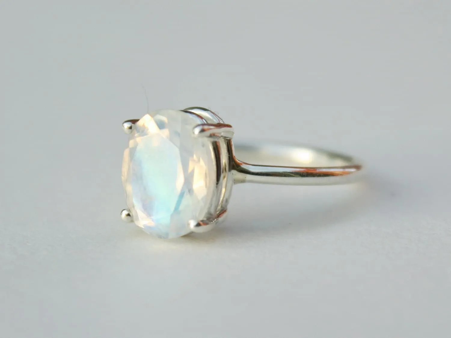 Rainbow Moonstone Ring