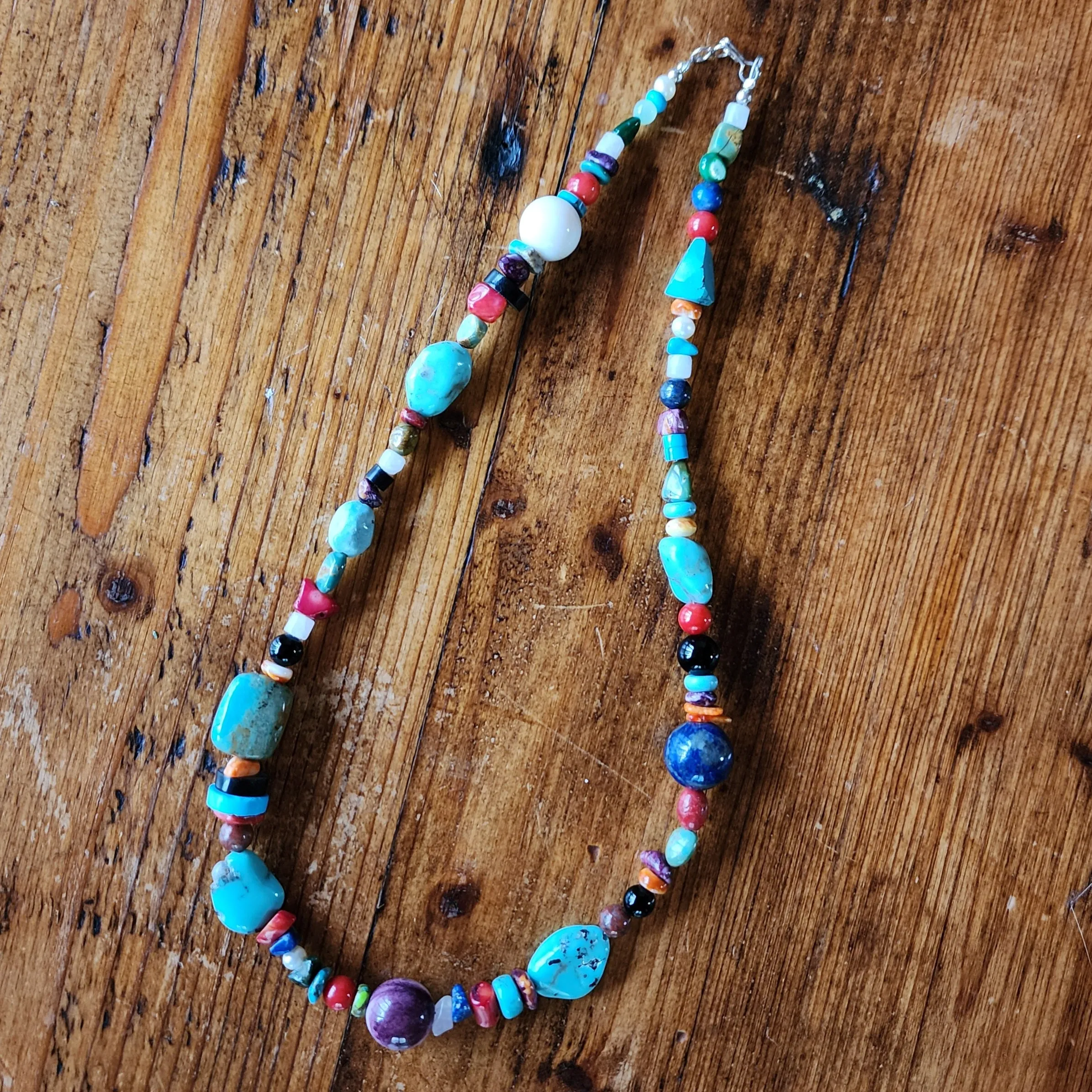 Rainbow of Stones Necklace - 18" Long