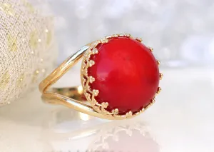 RED CORAL RING