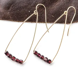 Red Garnet Petite Cubist Earrings