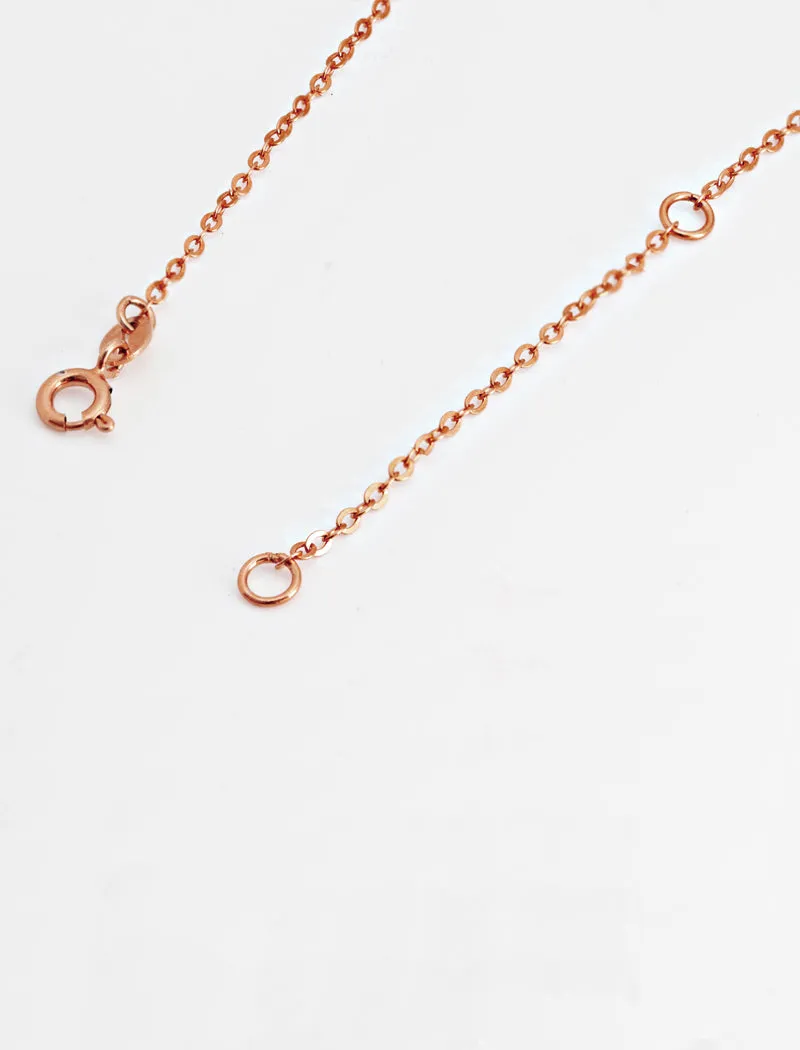 RICE Bead Chain Strand Necklace | 18K Rose Gold Over Sterling Silver