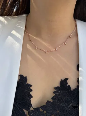 RICE Bead Chain Strand Necklace | 18K Rose Gold Over Sterling Silver