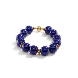 Round Lapis Lazuli and Gold Bracelet