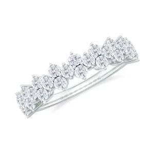 Round Moissanite Cluster Half Eternity Band Ring