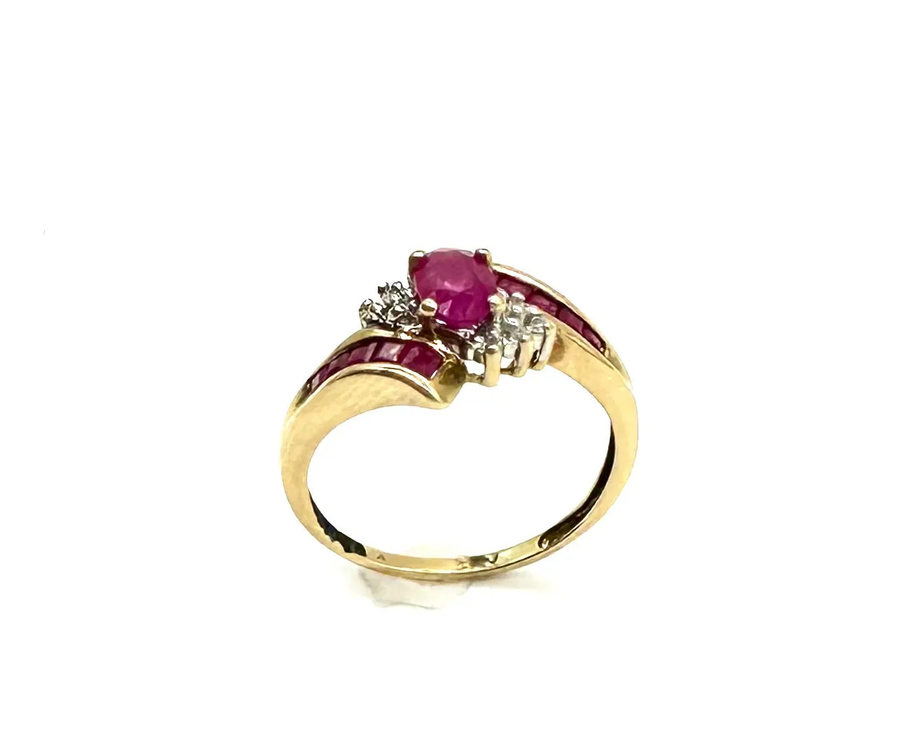 Ruby & Diamond Accent Bypass Ring