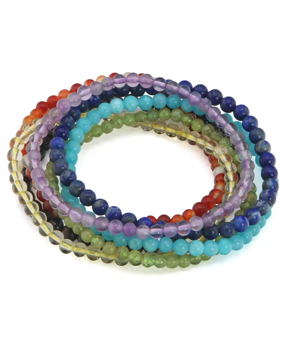 Set of 7 Chakra Energy Stretch Bracelets