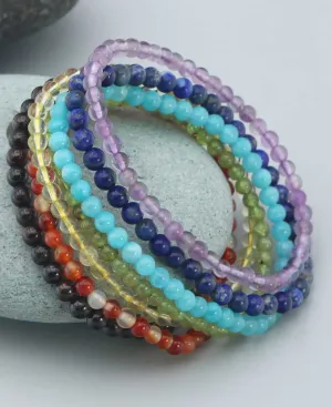 Set of 7 Chakra Energy Stretch Bracelets