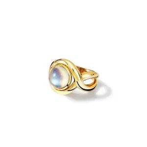 Severine Medium Ring Yellow Gold - Cabochon Moonstone