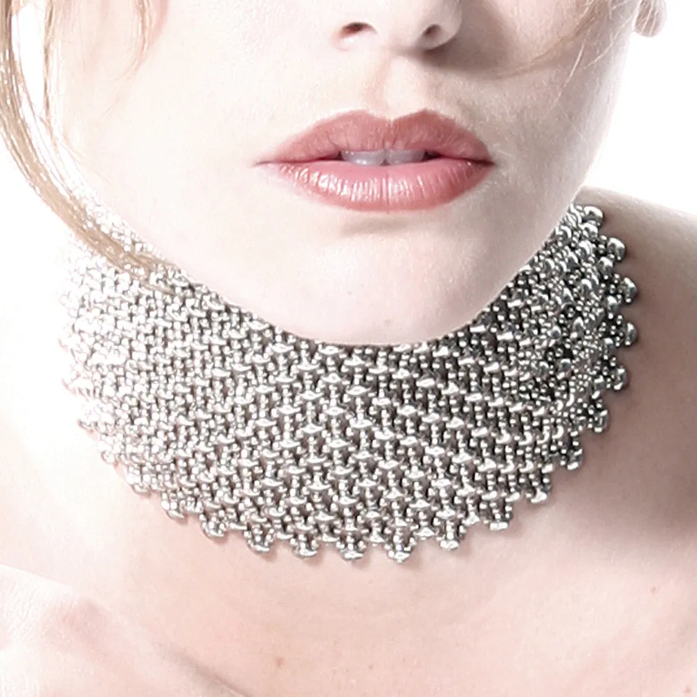 SG Liquid Metal C32 - AS Antique Silver Choker by Sergio Gutierrez