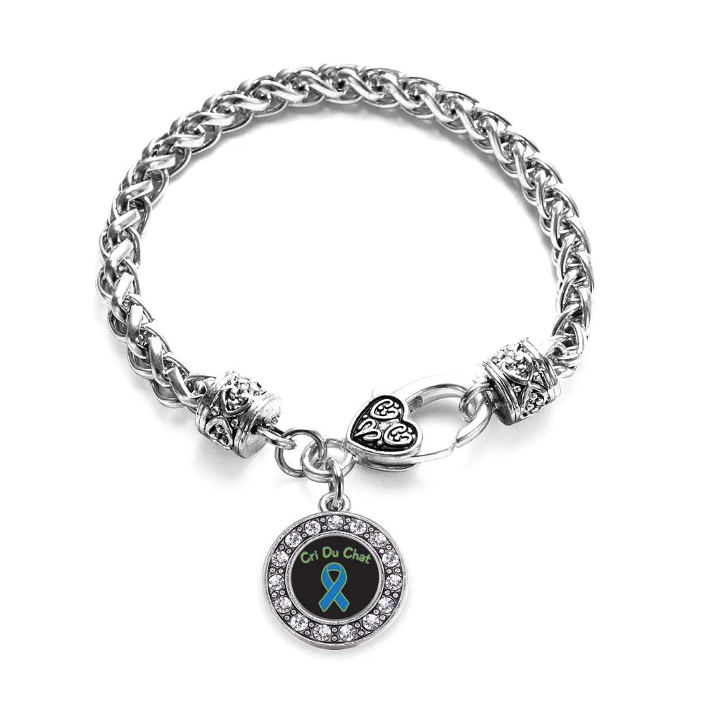 Silver Cri Du Chat Circle Charm Braided Bracelet