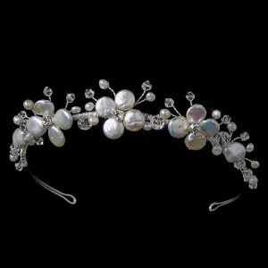 Silver Floral Keshi Headpiece