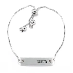 Silver Home is Michigan Adjustable Bar Bracelet