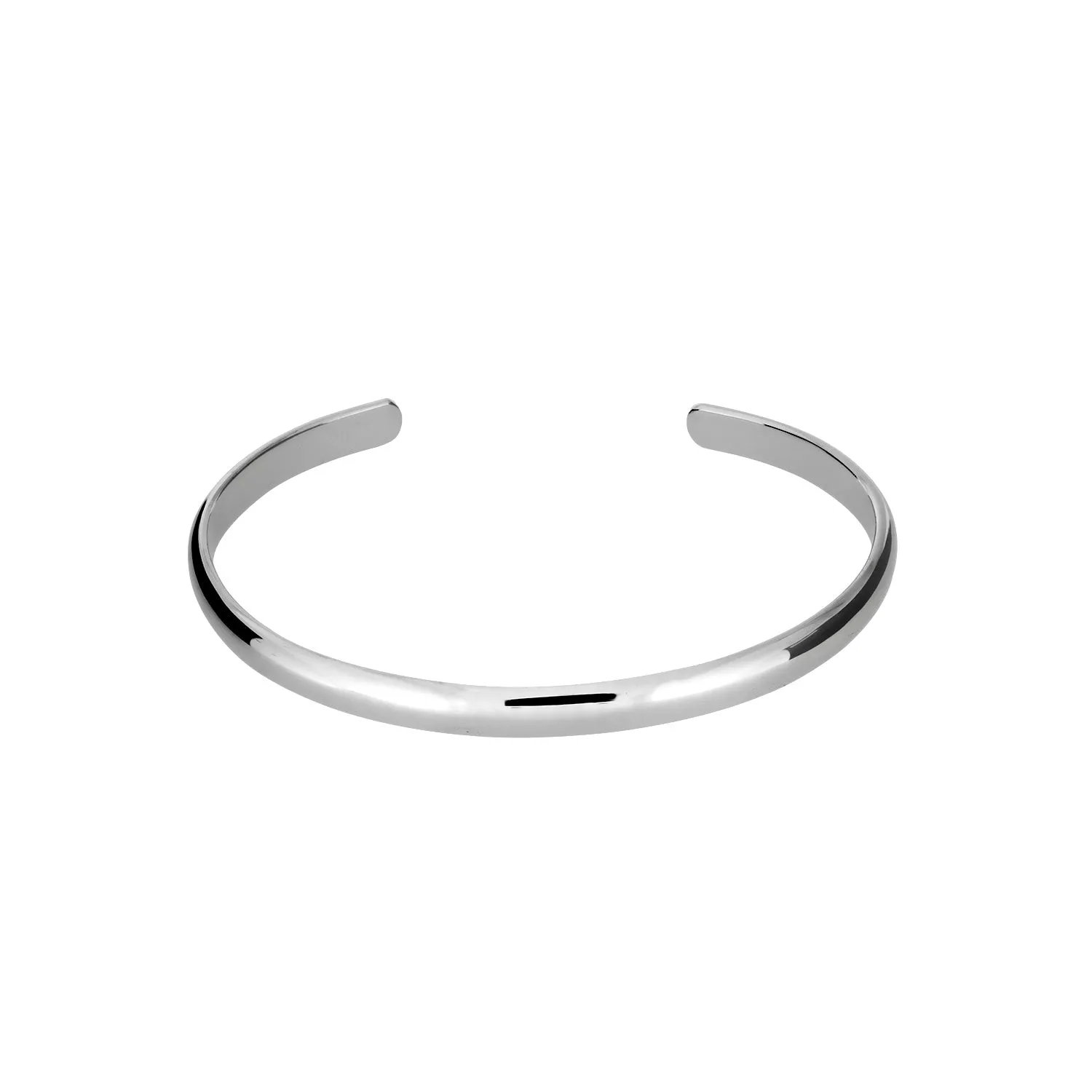 Silver Polished Cuff Bangle