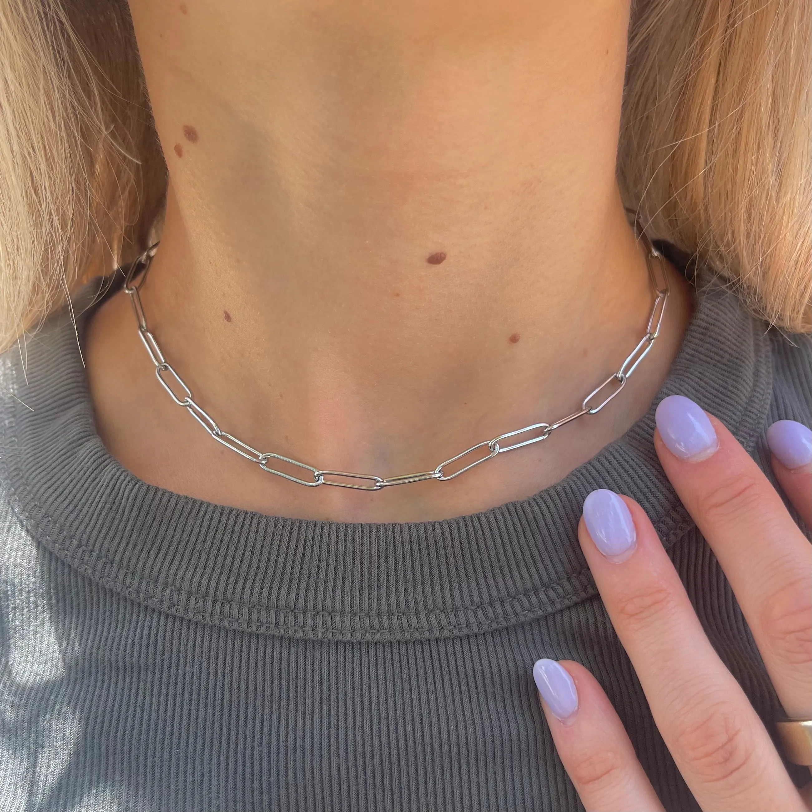 Silver Sasha Chain Necklace- Waterproof