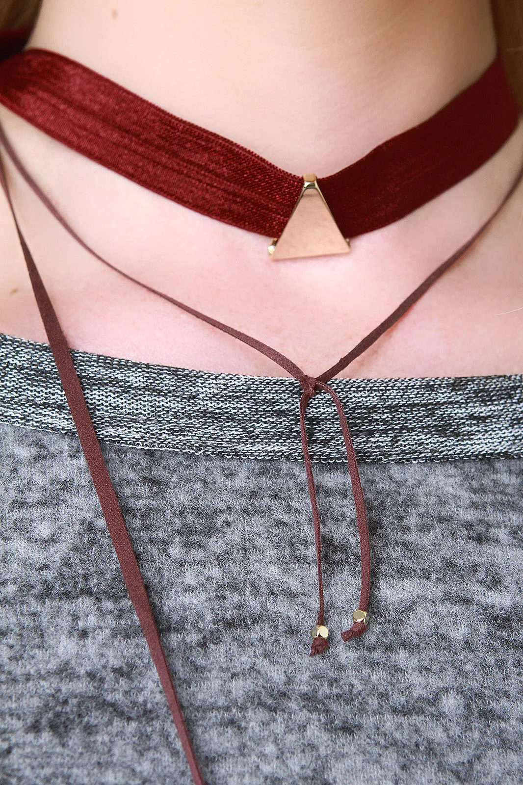 Simple Style Layered Bolo Choker Necklace