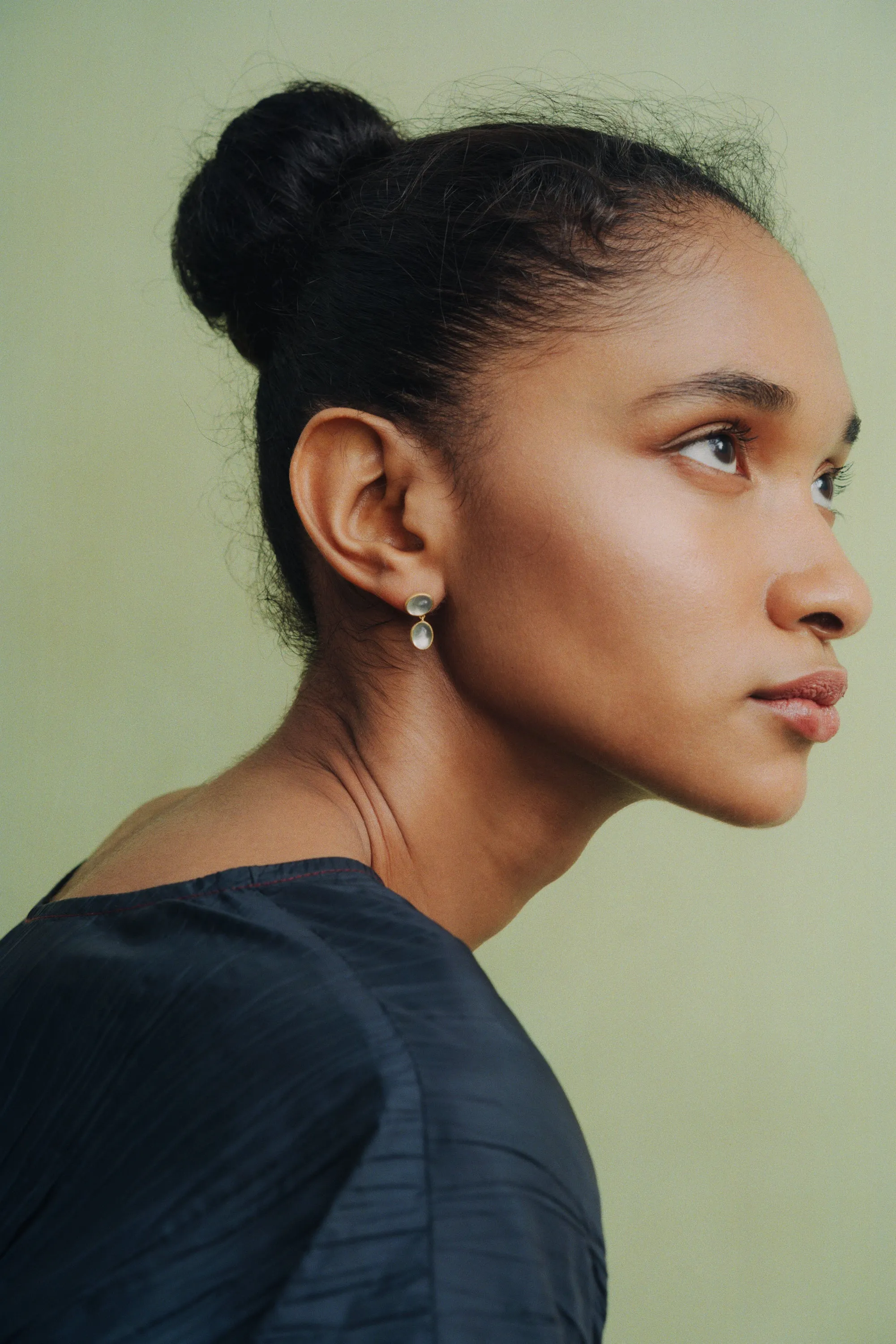 Small Mango Moonstone Amphora Earrings