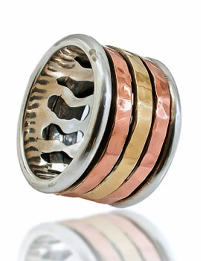 Spinner Ring for Man / Spinning ring silver Rose Yellow gold  / Spinner ring for Woman